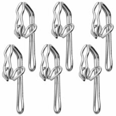 HRLORK Curtain Hooks Silver Metal Curtain Hooks Drapery Hooks for Curtain of Window Study Bedroom Livingroom