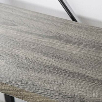 HSH 5-Shelf Vintage Industrial Rustic Bookshelf, Wood and Metal Bookcase, Open Etagere Book Shelf, Gray Oak - Image 4