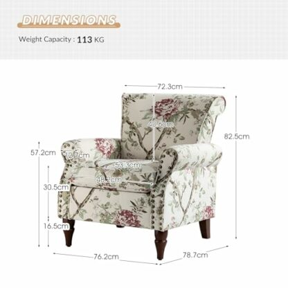 HULALA HOME Modern Accent Chair with Wood Legs - Image 3