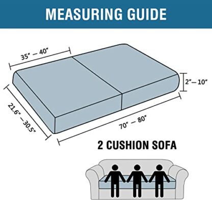 H.VERSAILTEX Super Stretch Individual Seat Sofa Covers Couch Slipcover Sets Thick Jacquard Textured Twill Fabric (2 Piece Large Sofa Cushion Covers, Taupe) - Image 4