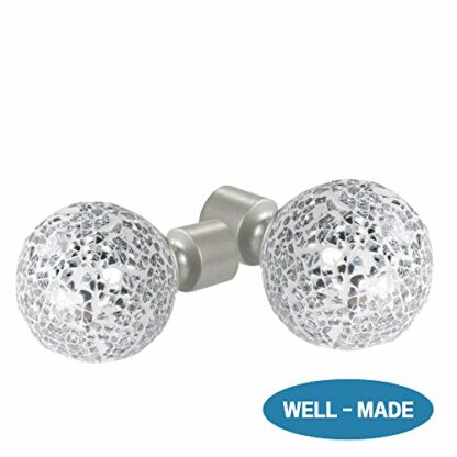 H.VERSAILTEX Window Curtain Rods for Windows 28 to 48 Inches Adjustable Decorative 3/4 Inch Diameter Standard Single Window Curtain Rod Set with Sparkling Mosaic Finials, Nickel 4 H.VERSAILTEX Window Curtain Rods for Windows 28 to 48 Inches Adjustable Decorative 3/4 Inch Diameter Standard Single Window Curtain Rod Set with Sparkling Mosaic Finials, Nickel - Image 4