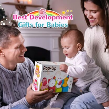 HahaGift Pop Up Toys for 1 Year Old Girls Gifts: Unicorn Cause and Effect Sensory Toy with Push Buttons, Montessori Baby Toys 6-9-12-18 Months, Toddler 1st Birthday Presents 3 HahaGift Pop Up Toys for 1 Year Old Girls Gifts: Unicorn Cause and Effect Sensory Toy with Push Buttons, Montessori Baby Toys 6-9-12-18 Months, Toddler 1st Birthday Presents - Image 3