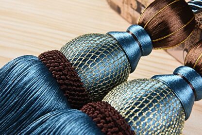 Handmade Curtain Clips Rope Tie Band VS Lob Fring Tiebacks Europe Buckles Holdbacks Tassel Ball Rope/Set of 2 - Image 4