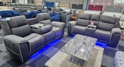 Hannah Electric Recliner 3+2 Sofa Micro Fibre Fabric - Image 3