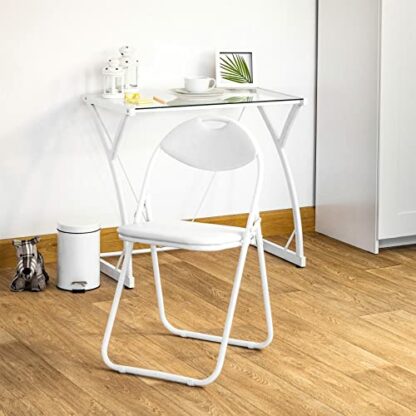 Harbour Housewares Padded Folding Chair - White/White 3 Harbour Housewares Padded Folding Chair - White/White - Image 3