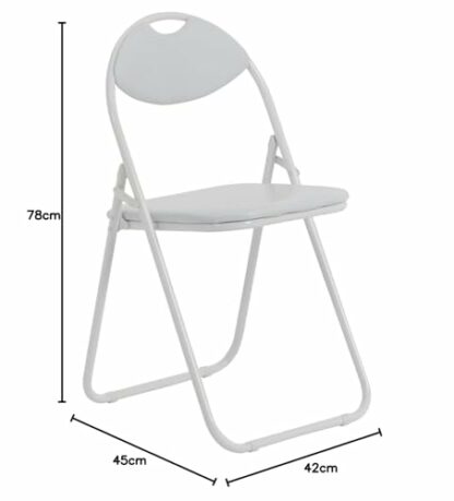 Harbour Housewares Padded Folding Chair - White/White 4 Harbour Housewares Padded Folding Chair - White/White - Image 4