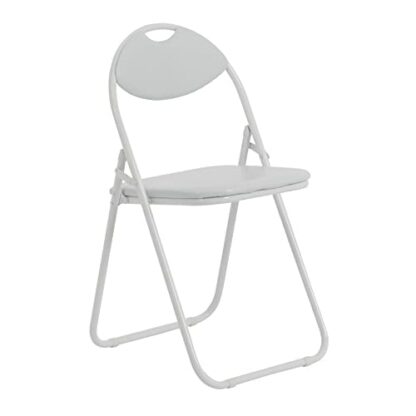 Harbour Housewares Padded Folding Chair - White/White 2 Harbour Housewares Padded Folding Chair - White/White - Image 2