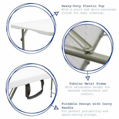 Harbour Housewares Rectangle Folding Trestle Table - Image 4
