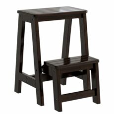 Heavy Duty Folding Wooden High Ladder for Home and Room Use Black Color