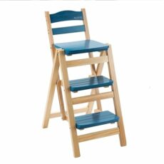 Height Foldable Stool Tall Stool,Solid wood Folding Bar Stool 3 Step Indoor Ladder Stool,Folding High Bar Counter Stool Portable Step Stool Chair ，Bathroom Storage Shelf for Adults Kitchen Outdoor