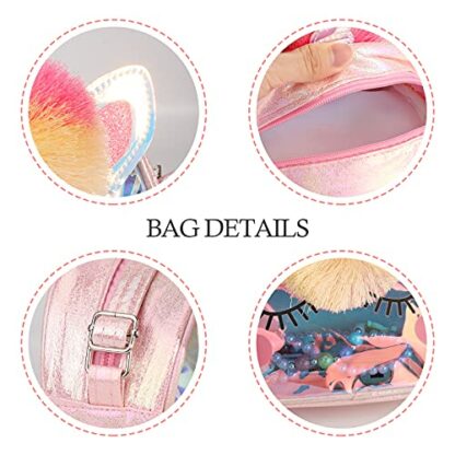 Hifot Unicorn Crossbody Bag Purse with Jewelry Set Little Girls, Unicorn Princess Necklace Bracelet Rings Earrings Handbag Accessories, Jewelry Party Favors Gift Dress Up 3 Hifot Unicorn Crossbody Bag Purse with Jewelry Set Little Girls, Unicorn Princess Necklace Bracelet Rings Earrings Handbag Accessories, Jewelry Party Favors Gift Dress Up - Image 3