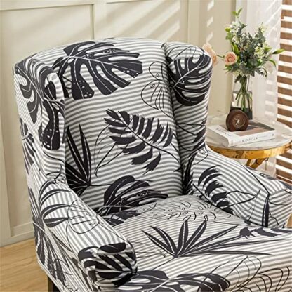 Highdi Wingback Chair Covers 2 Piece Stretch Wing Chair Slipcover, Washable Spandex Fabric Sofa Cover Furniture Protector for Armchair Chairs Living Room Bedroom Hotel - Image 4