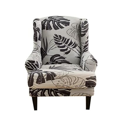 Highdi Wingback Chair Covers 2 Piece Stretch Wing Chair Slipcover, Washable Spandex Fabric Sofa Cover Furniture Protector for Armchair Chairs Living Room Bedroom Hotel - Image 2