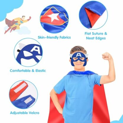 Hikidye Superhero Capes Dress up Costume for Kids, Toys & Perfect Gifts for Boys Girls 3 Hikidye Superhero Capes Dress up Costume for Kids, Toys & Perfect Gifts for Boys Girls - Image 3