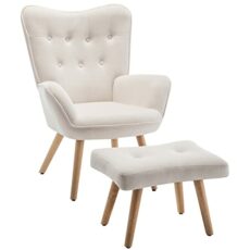 HollyHOME Armchair Living Room Chair Reading Chair Accent Chair with Footstool Rocking Chair