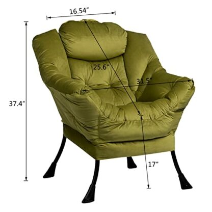 HollyHOME Lazy Chair Lounge Chair with Armrests and Side Pocket Recliner Armchair Relax Leisure Sofa with Modern Fabric and Steel Frame - Image 4