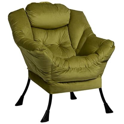 HollyHOME Lazy Chair Lounge Chair with Armrests and Side Pocket Recliner Armchair Relax Leisure Sofa with Modern Fabric and Steel Frame - Image 2