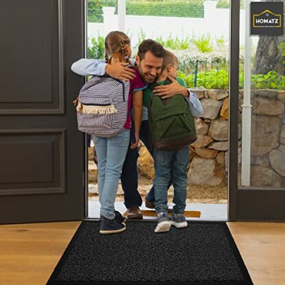 Homatz Hallway Runner Rug Heavy Duty Non-Slip Rubber, Grey 80x200cm Runner - Dirt Trapper, Water Absorbent Runner Mat, Washable Runner Rugs for Hallway Kitchen Living Room 3 Homatz Hallway Runner Rug Heavy Duty Non-Slip Rubber, Grey 80x200cm Runner - Dirt Trapper, Water Absorbent Runner Mat, Washable Runner Rugs for Hallway Kitchen Living Room - Image 3