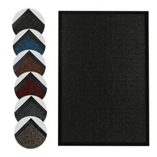 Homatz Hallway Runner Rug Heavy Duty Non-Slip Rubber, Grey 80x200cm Runner - Dirt Trapper, Water Absorbent Runner Mat, Washable Runner Rugs for Hallway Kitchen Living Room