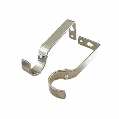 HomeElabador Silver Curtain Rod Brackets Set with Screws for Poles 28mm Curtain Pole Bracket Metal Heavy Duty Rod Wall Brackets Holder Set of 2. 2 HomeElabador Silver Curtain Rod Brackets Set with Screws for Poles 28mm Curtain Pole Bracket Metal Heavy Duty Rod Wall Brackets Holder Set of 2. - Image 2