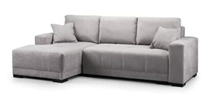 Honeypot - Sofa Cimiano - Corner Sofa Bed - Storage - Faux Leather & Fabric - Black Grey White - Image 2