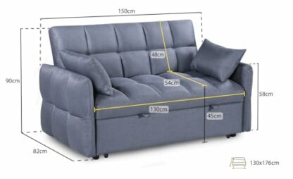 Honeypot - Sofa - Mason - 2 Seater - Sofabed - Mocha - Grey - Fabric - Image 4