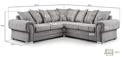 Honeypot - Sofa - Verona - 2C2 Corner Sofabed - 2C1 Corner Sofabed - 3 Seater Sofabed Sofa - Verona - 2C2 Corner Sofabed - 2C1 Corner Sofabed - 3 Seater Sofabed - Grey - Mattress Topper Included - Image 4