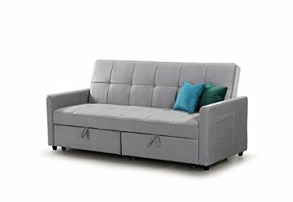 Honeypot - Sofabed - Elegance - 3 Seater - Large Sofabed - Plush Grey, Plush Marine, Plush Teal - Plush Fabric - Image 2