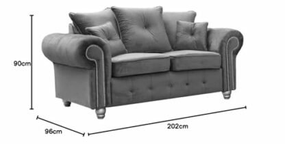Hugo Sofa | 3 Seater 2 Seater Corner Sofa | Plush Velvet Grey | Living Room | Warranty Included… - Image 3