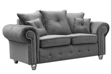 Hugo Sofa | 3 Seater 2 Seater Corner Sofa | Plush Velvet Grey | Living Room | Warranty Included…