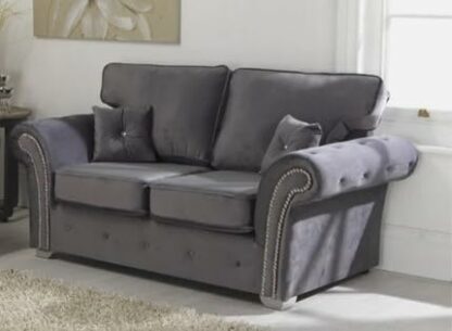 Hugo Sofa Highback | 3 Seaters 2 Seater Corner Sofa | Plush Velvet Grey | Living Room | Warranty Included - Image 2