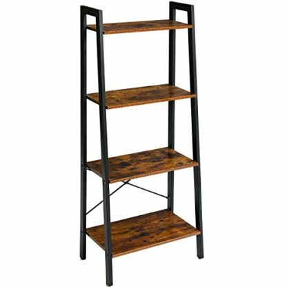 IBUYKE Ladder Shelf, Bookshelf, 4-Tier Storage Organiser Shelves, Shelving Unit, Plant Stand, Living Room Bookcases, Industrial Bookshelf, for Bedroom, Kitchen, Office 2 IBUYKE Ladder Shelf, Bookshelf, 4-Tier Storage Organiser Shelves, Shelving Unit, Plant Stand, Living Room Bookcases, Industrial Bookshelf, for Bedroom, Kitchen, Office - Image 2