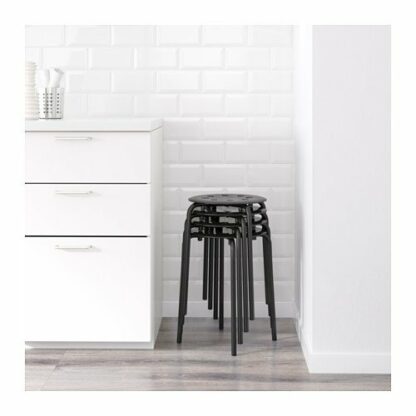 IKEA Marius Stackable Stool with Seat Height 45 cm – Steel – Black - Image 3