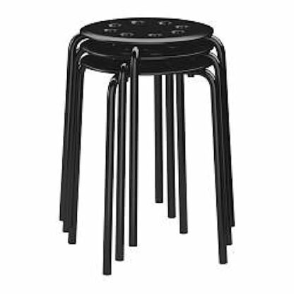 IKEA Marius Stackable Stool with Seat Height 45 cm – Steel – Black - Image 4