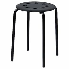 IKEA Marius Stackable Stool with Seat Height 45 cm – Steel – Black