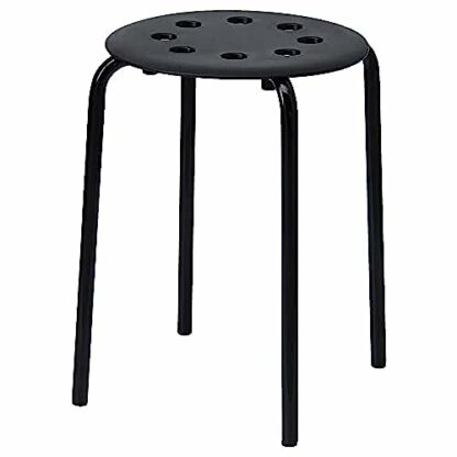 IKEA Marius Stackable Stool with Seat Height 45 cm – Steel – Black - Image 2