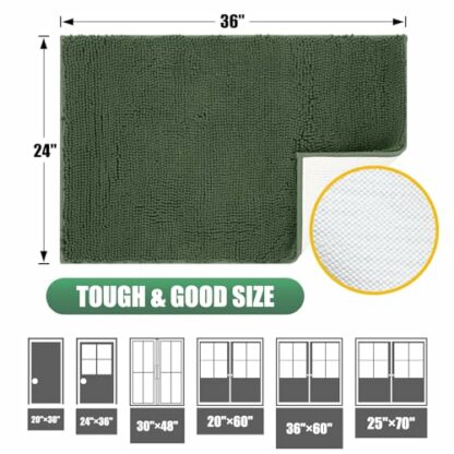 IM HOME Durable Chenille Absorbent Door Mat Outdoor Doormat, Muddy Washable Door Mats for Dog Non Slip Heavy Indoor Doormat Soft Front Inside Doormat for Entryway, Mud Dog Paws, Patio - Image 3