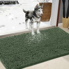 IM HOME Durable Chenille Absorbent Door Mat Outdoor Doormat, Muddy Washable Door Mats for Dog Non Slip Heavy Indoor Doormat Soft Front Inside Doormat for Entryway, Mud Dog Paws, Patio