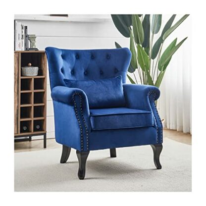 INMOZATA Wing Back Armchair Chair Velvet Fireside Chair Occasional Chair Load Maximum Weight 150kg, Occassional Single Sofa Lounge Chair for Living Room Bedroom Reception 2 INMOZATA Wing Back Armchair Chair Velvet Fireside Chair Occasional Chair Load Maximum Weight 150kg, Occassional Single Sofa Lounge Chair for Living Room Bedroom Reception - Image 2