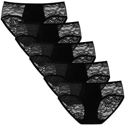 INNERSY Lace Knickers for Women Multipack Ladies Underwear Sexy Stretchy Hipster Panties Pack of 5 2 INNERSY Lace Knickers for Women Multipack Ladies Underwear Sexy Stretchy Hipster Panties Pack of 5 - Image 2