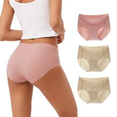 INNERSY Seamless Knickers for Women Microfibre Ladies Underwear Midi No Vpl Panties Pack of 3