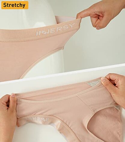 INNERSY Women Underwear Cotton Knickers Ladies Mid Rise Briefs Comfy Hipster Panties Pack of 6 - Image 3