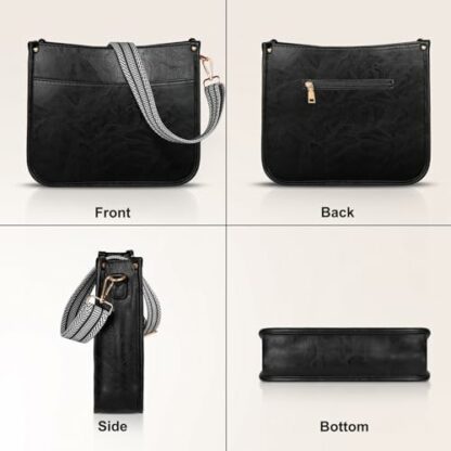ISEYOU Cross Body Bag for Women, Women's Cross-Body Bags with Removable Shoulder Straps, Multiple Pockets, Vegan Leather Large Shoulder Bag with Zipper Closure - Image 3