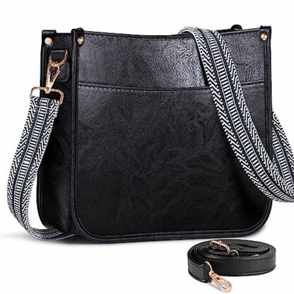 ISEYOU Cross Body Bag for Women, Women's Cross-Body Bags with Removable Shoulder Straps, Multiple Pockets, Vegan Leather Large Shoulder Bag with Zipper Closure - Image 2