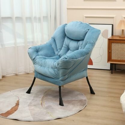 ISUDJUNT Living Room Armchair - Accent Lounge Chair with Side Pocket - Modern Cotton Fabric Sofa Chair with Armrest for Bedroom - Contemporary Padded Lazy Chair with Reinforced Metal Frame 3 ISUDJUNT Living Room Armchair - Accent Lounge Chair with Side Pocket - Modern Cotton Fabric Sofa Chair with Armrest for Bedroom - Contemporary Padded Lazy Chair with Reinforced Metal Frame - Image 3