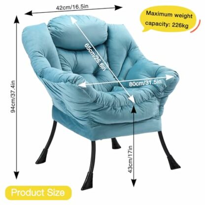 ISUDJUNT Living Room Armchair - Accent Lounge Chair with Side Pocket - Modern Cotton Fabric Sofa Chair with Armrest for Bedroom - Contemporary Padded Lazy Chair with Reinforced Metal Frame 4 ISUDJUNT Living Room Armchair - Accent Lounge Chair with Side Pocket - Modern Cotton Fabric Sofa Chair with Armrest for Bedroom - Contemporary Padded Lazy Chair with Reinforced Metal Frame - Image 4