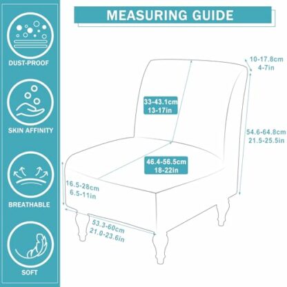 Iauddy Armless Accent Slipper Chair Cover Slipcover,Stretch Spandex Removable Non-Slip Silp Cover for Accent Chair Without arms Furniture Protector for Living Dining Room(Dark Gray, 2) 4 Iauddy Armless Accent Slipper Chair Cover Slipcover,Stretch Spandex Removable Non-Slip Silp Cover for Accent Chair Without arms Furniture Protector for Living Dining Room(Dark Gray, 2) - Image 4