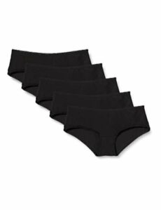 Iris & Lilly Women's Cotton Cheeky Hipster Knickers, Pack of 5