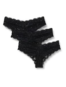 Iris & Lilly Women's Lace Cheeky Brazilian Knickers, Pack of 3