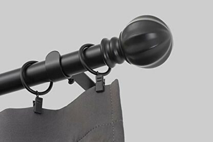 Ivilon Curtain Rod with Ball Finials - 1 inch Pole. Satin Nickel, Black - Image 3